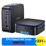 Blackview MP60 Mini-PC 2023 4K Ultra HD Intel Alder Lake N150 3,60 GHz 16 GB RAM 512 GB SSD Intel UHD Graphics Windows 11 Pro