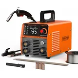 FEIFANKE MIG135 Fülldraht Schweißgerät Ohne Gas 135A 230V Synergie Elektroden Schweißgerät 3 in 1 MIG/ARC/Lift TIG IGBT Inverter Schweissgerät Mit 1.0mm Draht,MIG Schweißpistole