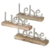 Boltze Dekoaufsteller/Schriftzug aus Holz und Aluminium "Lebe/Liebe/Lache" von Boltze -