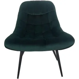 SalesFever Relaxsessel Toulon Samt 76 x 85,6 x 85,6 cm Grün mit Kissen