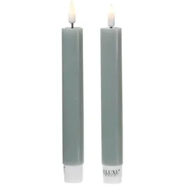 Deluxe Homeart MIA LED Stabkerzen 15 cm salbeigrün 2 St.