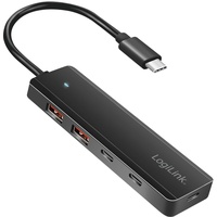Logilink UA0412 4-Port 2x USB-A 2x USB-C - Schwarz