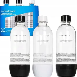 Sodastream PET-Flasche 3 x 1 l schwarz/weiß