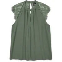 Vero Moda Damen VMMILLA SL LACE Tee GA NOOS T-Shirt, Laurel Wreath, S