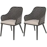Proregal Gartenstuhl 59 x 63 x 84 cm anthrazit 2 St.
