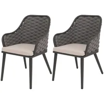 Proregal Gartenstuhl 59 x 63 x 84 cm anthrazit 2 St.