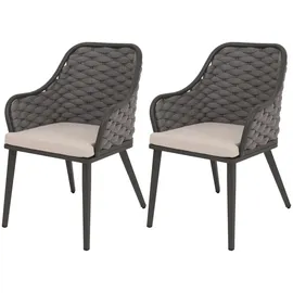 Proregal Gartenstuhl 59 x 63 x 84 cm anthrazit 2 St.