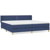 vidaXL Boxspringbett mit Matratze Blau 200x200 cm Stoff