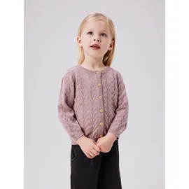 NAME IT Mädchen Nmfbanni Ls Knit Card Noos Strickjacke, Deauville Mauve, 74 EU