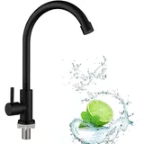 Kaltwasserhahn Küche Schwarz, Armatur Schwarz, Waschbecken Armaturen, Wasserhahn Kaltwasser Schwarz, Einzelner kalter Wasserhahn, für Küche oder Bad, Armatur KücheHohem