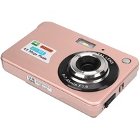 4K Digitalkamera für Fotografie und Video, Anti Shake Vlogging Kamera mit 8 Fachem Zoom, 48 MP 2,7 Zoll LCD Display, Wiederaufladbar mit Fülllicht (Rosa)