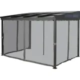 Pavillonseitenteil KONIFERA, grau, Polyester, Pavillonseitenteile, Moskitonetz für Anbaupavillon Bilbao, BxT: 360x250 cm, abnehmbar