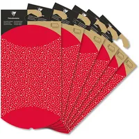 Clairefontaine 6x Geschenketui, 16x22cm, Kraft, Sterne - Rot 618012C