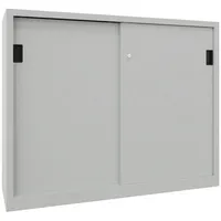 Pavoy Schiebetürenschrank Stahl 1200x1500x400 mm Silber 4 Böden