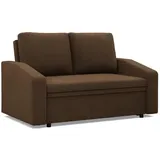 mebligo Sofa 2-Sitzer, mit Schlaffunktion, Dunkelbraun - Braun
