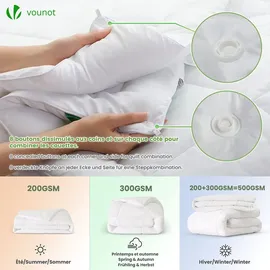 VOUNOT VOUNOT® Bettdecke 135x200 cm, Dünne und Leichte Sommerdecke 200GSM Füllung, - Weiß