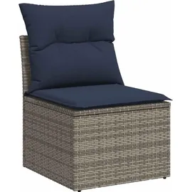 vidaXL 13-teiliges Gartensofa-Set mit Kissen, grau, Polyrattan - Grau