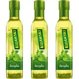 Rapsöl mit Basilikum 3x 250ml - Gewürzöl Würzöl zum Backen Braten - Öl Kujawski
