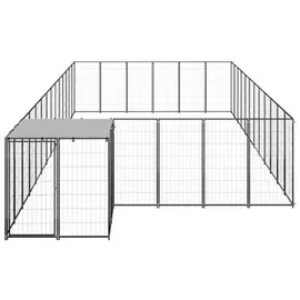 vidaXL Hundezwinger Schwarz 26,62 m2 Stahl