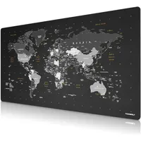 Titanwolf Gaming Mauspad XXXL Weltkarte Schwarz
