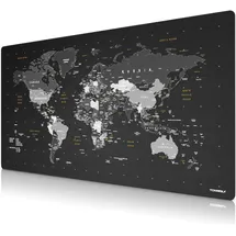 Titanwolf Gaming Mauspad XXXL Weltkarte Schwarz