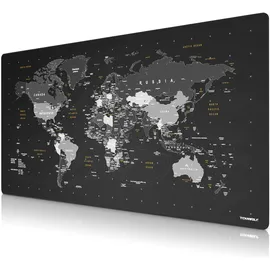 Titanwolf Gaming Mauspad XXXL Weltkarte Schwarz