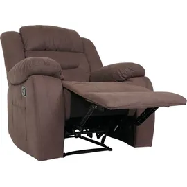 MCW Fernsehsessel MCW-J57 Wildleder-Optik 80 x 100 x 90 cm Braun mit Fernbedienung
