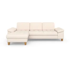 sit&more Ecksofa SIT & MORE "Westham L-Form", beige (creme), B:275cm H:88cm T:172cm, 100% Polyester, Sofas, Ecksofa, mit Recamiere, mit oder ohne Bettfunktion, Bettkasten, Füße Eiche
