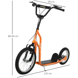 Homcom Kinderroller mit Handbremse orange