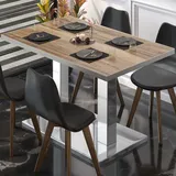 GGM Möbel Bistrotisch 130 x 80 x 75 cm Braun/Rot