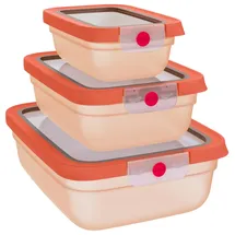 Emsa Frischhaltedose rechteckig orange 20,19 x 8,50 x 25,97 cm 0,5 l 3-teiliges Set