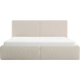 FEDVE Polsterbett Doppelbett Riberia Slim Bett mit Bettkasten 180x200 - Beige