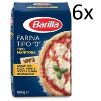 6x Farina Barilla Manitoba Tipo "0" per Pizza Napoli  Pizzamehl Pizza Mehl 1kg