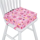 Capslpad Sitzerhöhung Stuhl Kind 32x32x10cm Tragbare Kindersitzerhöhung Rutschfestes Sitzerhöhung Stuhl Abnehmbar Waschbar Sitzkissen Kinder mit 3 Sicherheits Schnalle für Zuhause Unterwegs Rosa