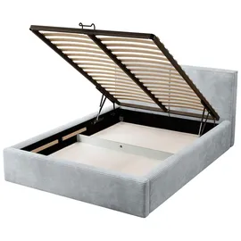 Selsey Doppelbett Farese - Bett mit Polsterrahmen, Cordbezug 140 cm, hellgrau - Hellgrau