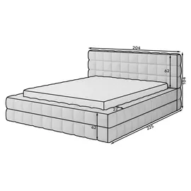petits-meubles Bett mit Bettkasten 160 x 200 cm Beige