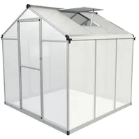 Aluminium Gewächshaus für den Garten 3,6m2 inklusive 182 x 190cm Fundament vielseitig nutzbar als Treibhaus,Frühbeet Aufzucht,Tomatenhaus und Pflanzenhaus