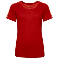 Kaipara - Merino Sportswear Rundhalsshirt Merino Shirt Damen Kurzarm Regularfit 150 (1-tlg) aus reiner Merinowolle Made in Germany rot M