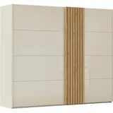 Rauch Schwebetürenschrank »Kleiderschrank Schrank Garderobe Wäscheschrank TEGIO«, mit hochwertigen Holzdekoraufleistung und Glasfront MADE IN GERMANY beige