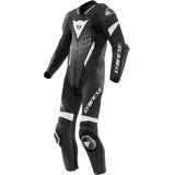 Dainese Laguna Seca 6 1-Teiler Motorrad Lederkombi, schwarz-weiss, Größe 64 für Männer