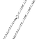 Materia Silberkette Damen Herren Silber S-Panzerkette 1,6mm diamantiert K44, 925 Sterling Silber silberfarben 80 cm