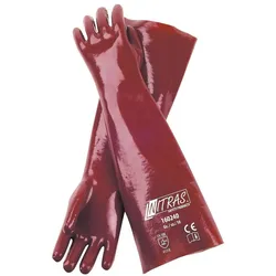 AS Arbeitsschutz Arbeitshandschuhe | 12 Paar Nitras PVC-Handschuhe | Gr.10 | Länge 40 cm
