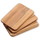 KESPER Frühstücksbrettchen, 3er Set, Akazie 23x15x3cm, cremeweiß