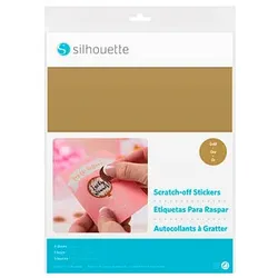 Silhouette MEDIA-SCRATCH-GLD Rubbel-Aufkleberfolie für Schneideplotter gold 215 x 280 mm,  5 Blatt