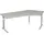 Geramöbel Flex höhenverstellbarer Schreibtisch lichtgrau L-Form, C-Fuß-Gestell silber 216,6 x 113,0 cm