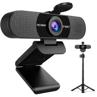 eMeet 1080P USB-Webcam für PC, Plug & Play, Webcam E3104 + Stativ