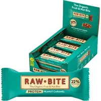 Raw-Bite Proteinriegel 12 Riegel, BIO, Peanut Caramel, je 45 g, pro Riegel 9,9 g Protein