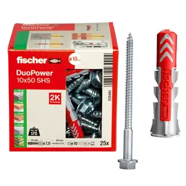 Fischer DuoPower 10x50 S Dübel mit Schrauben 25 Stück