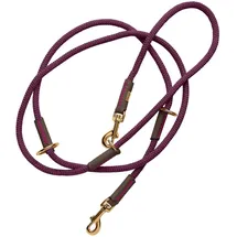 Hunter Verstellbare Führleine Malia, brombeer/Dunkelbraun, geschmeidiges Tau & Robustes Leder, 3-Fach verstellbar, leicht, strapazierfähig, moderner Look, Made in Germany, Größe: 8/200