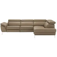 uno Ecksofa Leder  Dallas , braun , Maße (cm): B: 283 H: 74 T: 228.0